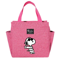Pink Snoopy tote bag.