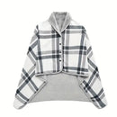 1pc Wearable Blankets Shawl Blanket Flannel Lazy Casual Office Blanket - black