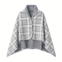 1pc Wearable Blankets Shawl Blanket Flannel Lazy Casual Office Blanket - Blue