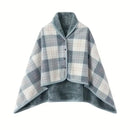 1pc Wearable Blankets Shawl Blanket Flannel Lazy Casual Office Blanket - Pink