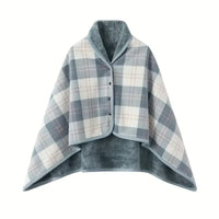 1pc Wearable Blankets Shawl Blanket Flannel Lazy Casual Office Blanket - Pink