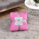 Striped Flannel Blankets For Beds Solid Pink Blue Color Soft Warm Mink Throw Sofa Cover Bedspread Beach Airplane Travel