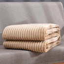 Striped Flannel Blankets For Beds Solid Pink Blue Color Soft Warm Mink Throw Sofa Cover Bedspread Beach Airplane Travel
