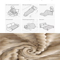 Striped Flannel Blankets For Beds Solid Pink Blue Color Soft Warm Mink Throw Sofa Cover Bedspread Beach Airplane Travel