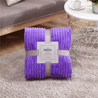 Striped Flannel Blankets For Beds Solid Pink Blue Color Soft Warm Mink Throw Sofa Cover Bedspread Beach Airplane Travel