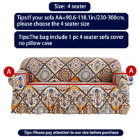 1 PC Printed sofa cover with skirt high elasticity soft hand feel pet stain resistant decorative sofa