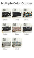 1 PC Printed sofa cover with skirt high elasticity soft hand feel pet stain resistant decorative sofa