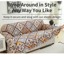 1 PC Printed sofa cover with skirt high elasticity soft hand feel pet stain resistant decorative sofa