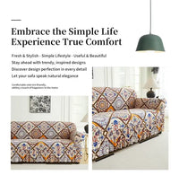 1 PC Printed sofa cover with skirt high elasticity soft hand feel pet stain resistant decorative sofa