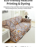 1 PC Printed sofa cover with skirt high elasticity soft hand feel pet stain resistant decorative sofa