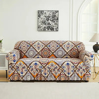 1 PC Printed sofa cover with skirt high elasticity soft hand feel pet stain resistant decorative sofa - moluoge / 3