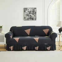 1 PC Printed sofa cover with skirt high elasticity soft hand feel pet stain resistant decorative sofa - sanjiaoxing / 1