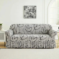 1 PC Printed sofa cover with skirt high elasticity soft hand feel pet stain resistant decorative sofa - sulian / 2