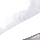White fabric with stitched seam.