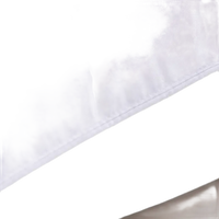 White fabric with stitched seam.