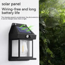 Solar-powered wall light.