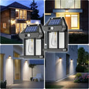Solar-powered outdoor wall lights.