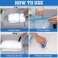 5/12/48PCS Vacuum Storage Bags For Clothes,Bedding,Space Saving Bags Storage Vacuum Seal Packet,Folding Compressed