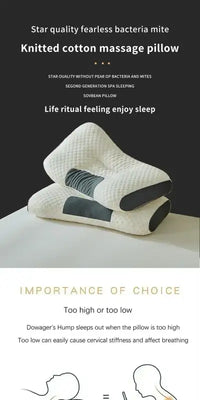 New Neck Pillow Help Sleep Protect The Neck Cervical Orthopedic Soybean Fiber Massage Household SPA Pillow For Sleeping