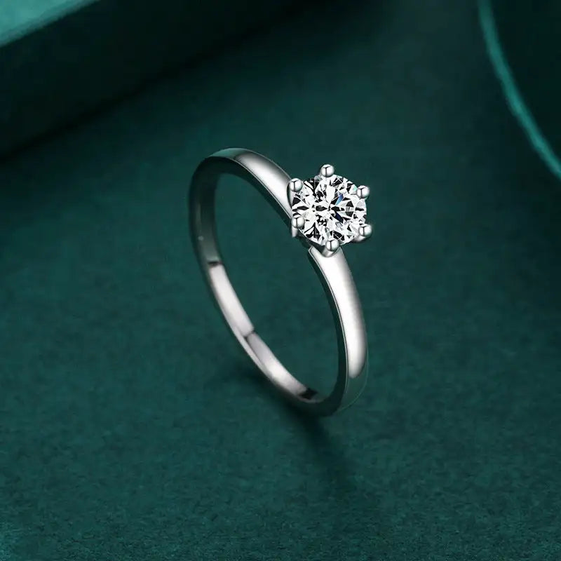 Sparkling Diamond Silver Ring Female Korean Style