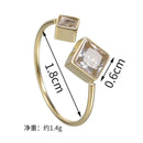 Radiant Square Zircon Steel Ring - South Korea Style