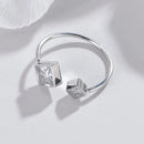 Radiant Square Zircon Steel Ring - South Korea Style