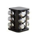 SpiceMaster Glass Jar Set with Stainless Rack - Black