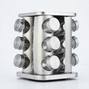 SpiceMaster Glass Jar Set with Stainless Rack - Silver