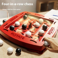 Red four-in-a-row rotating chess game from Spin It to Win It Red Family Battle Toy, a trendy educational toy for parent-child battle fun