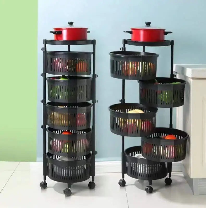 Spin Zone Household Multilayer Kitchen Shelving for Veggies