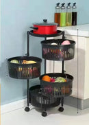 SpinShelf - Multilayer Kitchen Storage - Black / Fourth floor