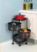 SpinShelf - Multilayer Kitchen Storage - Black / Three layers