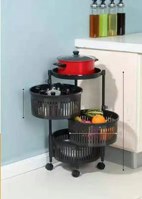 SpinShelf - Multilayer Kitchen Storage - Black / Three layers