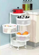SpinShelf - Multilayer Kitchen Storage - White / Fourth floor