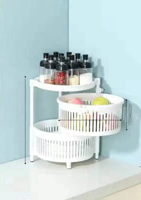 SpinShelf - Multilayer Kitchen Storage - White / Two layers