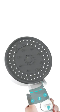 Handheld shower head with multiple spray modes.