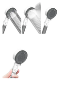 Handheld shower head with multiple spray modes.