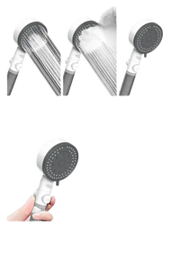 Handheld shower head with multiple spray modes.