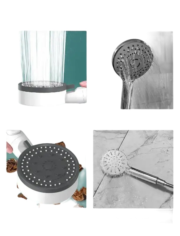 Shower head comparison.