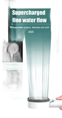 Shower head with water flow demonstration.