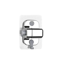Chrome-plated adhesive wall hook.