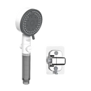 Handheld shower head with filter and wall mount.