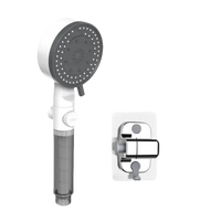 Handheld shower head with filter and wall mount.