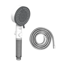 Handheld shower head with hose.