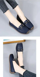 2024 New Spring /summer Women Flats Genuine Leather Moccasins Woman Casual Shoes Slip-on Loafers Female Boat Big Size
