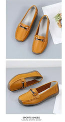 2024 New Spring /summer Women Flats Genuine Leather Moccasins Woman Casual Shoes Slip-on Loafers Female Boat Big Size