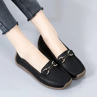 2024 New Spring /summer Women Flats Genuine Leather Moccasins Woman Casual Shoes Slip-on Loafers Female Boat Big Size