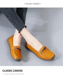 2024 New Spring /summer Women Flats Genuine Leather Moccasins Woman Casual Shoes Slip-on Loafers Female Boat Big Size