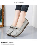 2024 New Spring /summer Women Flats Genuine Leather Moccasins Woman Casual Shoes Slip-on Loafers Female Boat Big Size