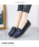 2024 New Spring /summer Women Flats Genuine Leather Moccasins Woman Casual Shoes Slip-on Loafers Female Boat Big Size